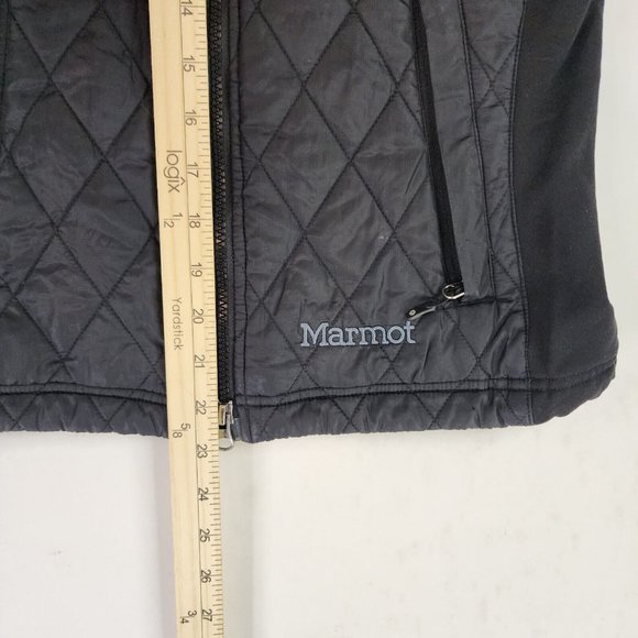 Marmot Vest Womens Small Black Logo Classic Quilted Puffer Outdoor Ski Hiking - Picture 6 of 12
